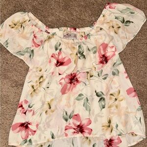 Hollister Floral Blouse with Pink and Green